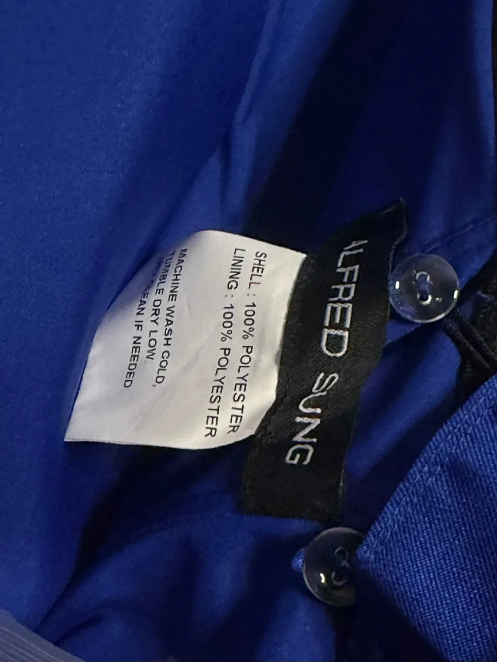 Alfred Sung Strapless Satin Column Dress Removable Watteau Train Cobalt Blue - Picture 7 of 8